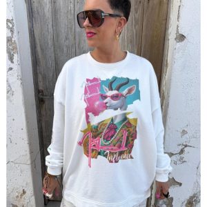 Sudadera blanca - Mad Influence - Cabra