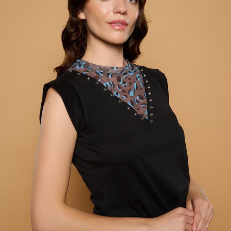 [261-032-34] BLACK GENETTA TOP (XS)