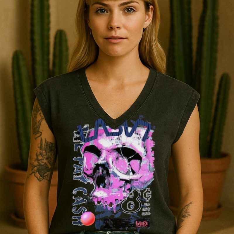 camiseta-de-mujer-lasal-8-negro-desgastado