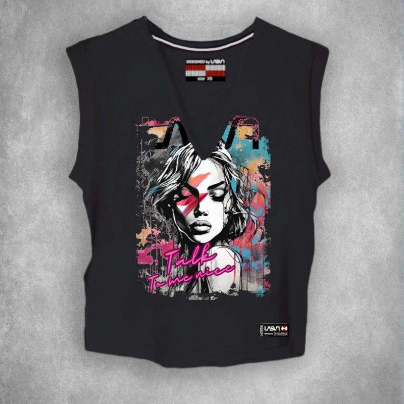 camiseta-de-mujer-lasal-talk-negro