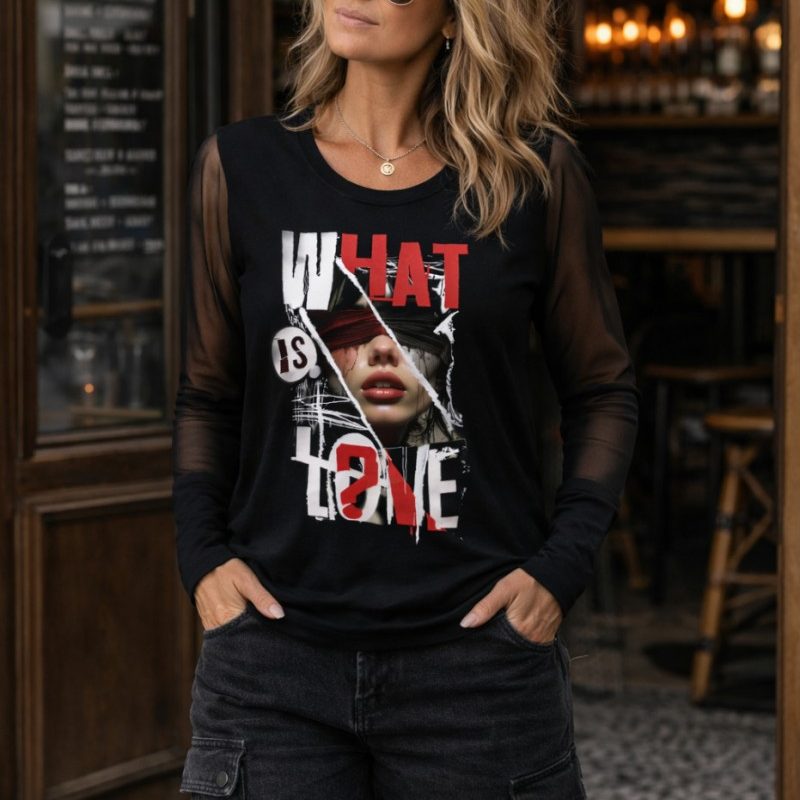 camiseta-de-mujer-lasal-what-is-love-negro